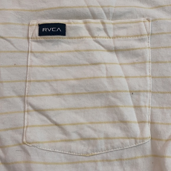 RVCA Other - RVCA XL Men’s White Tee with Mustard Pin Stripes
